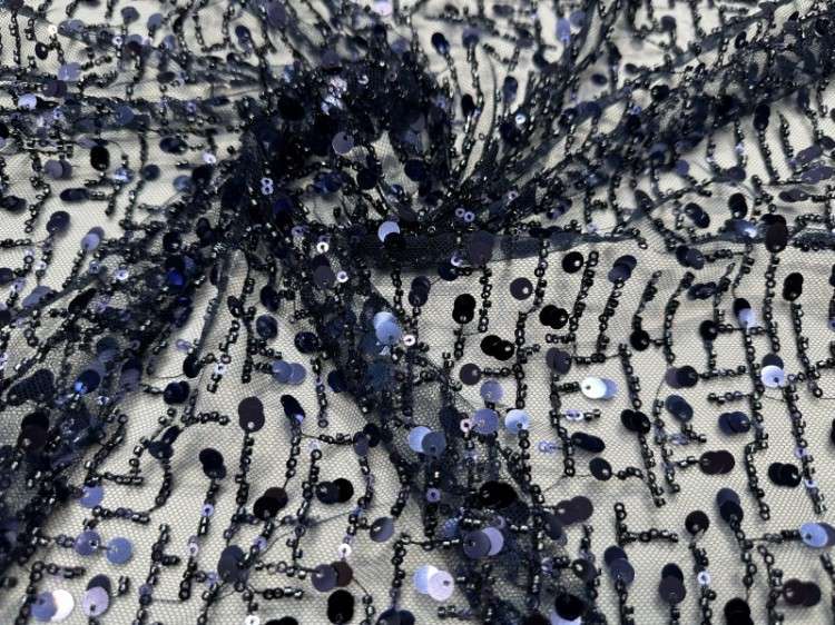 1 Yard 5 Yards Multi-Color Sequined Beaded Embroidered Lace Material Fabric TDD433