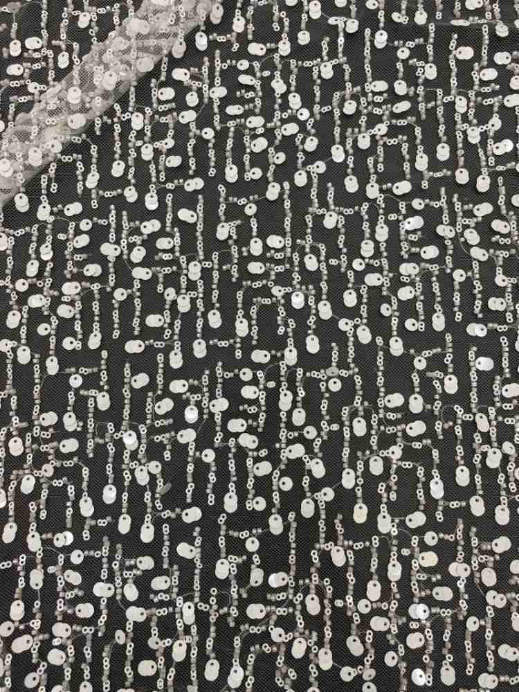 1 Yard Sequined Beaded Lace Material Fabric
