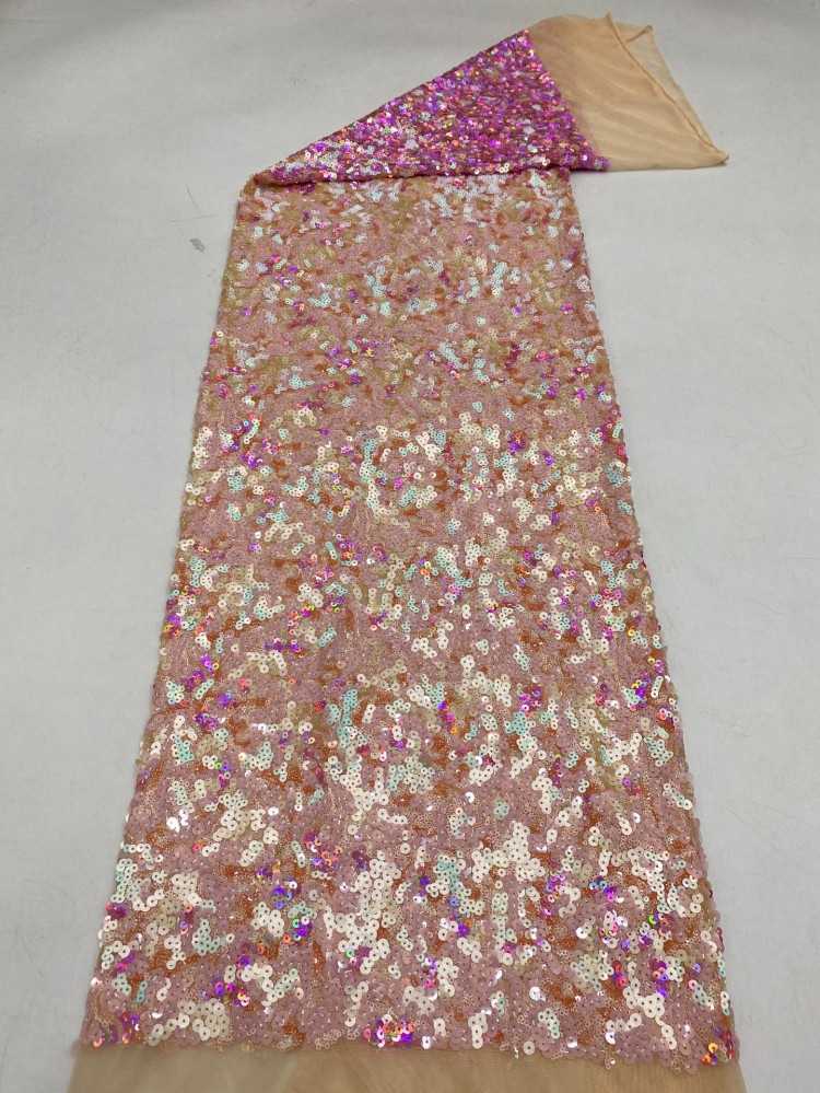 1 Yard 5 Yards Multi-Color Sequined Beaded Embroidered Lace Material Fabric TDD435