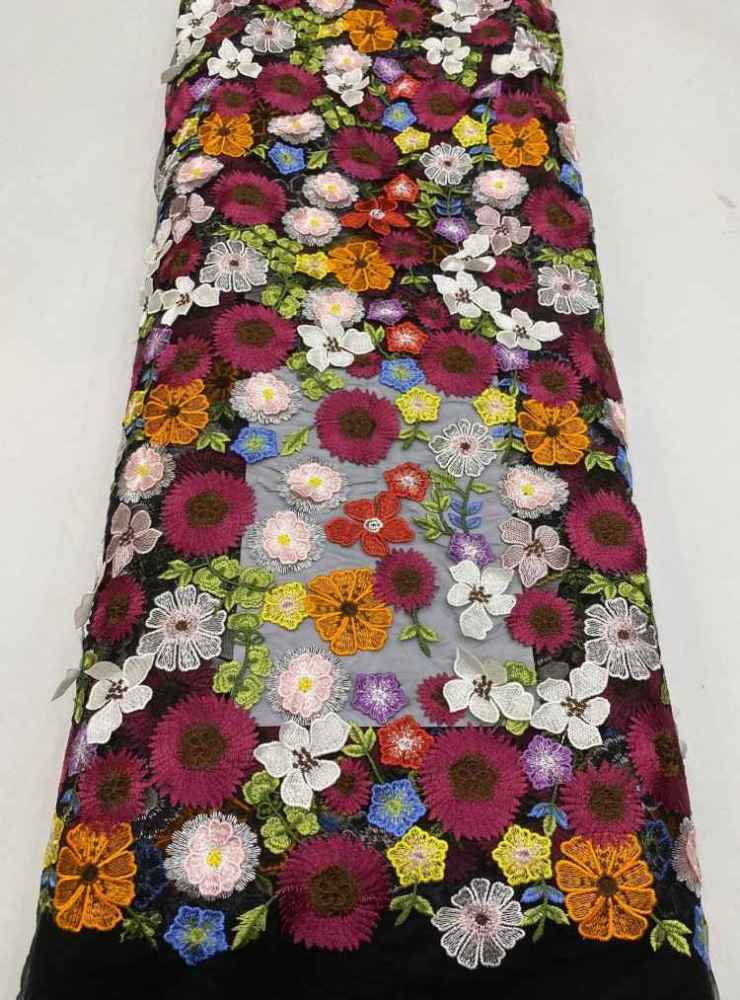 1 Yard 5 Yards Multi-Color Sequined Beaded Embroidered Lace Material Fabric TDD436