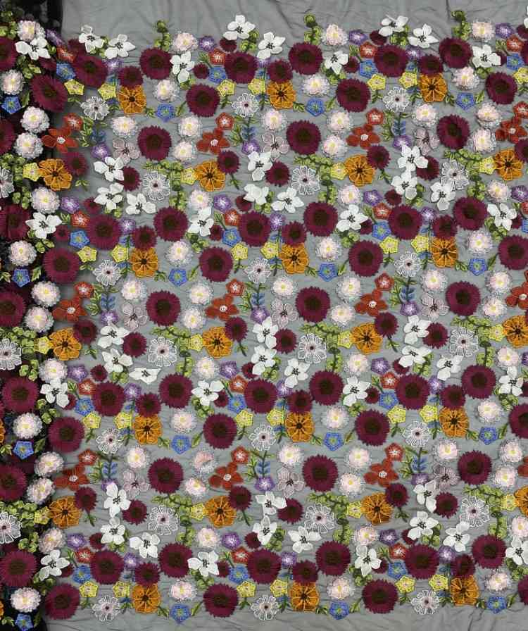 1 Yard 5 Yards Multi-Color Sequined Beaded Embroidered Lace Material Fabric TDD436