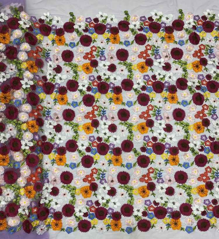 1 Yard 5 Yards Multi-Color Sequined Beaded Embroidered Lace Material Fabric TDD436