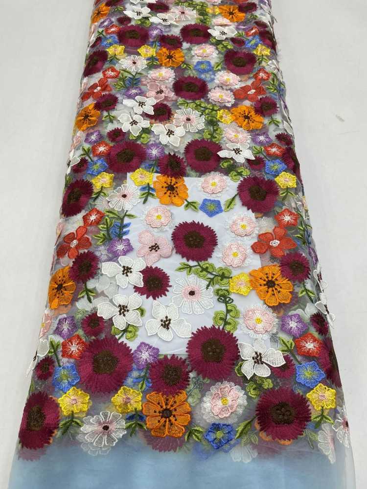 1 Yard 5 Yards Multi-Color Sequined Beaded Embroidered Lace Material Fabric TDD436
