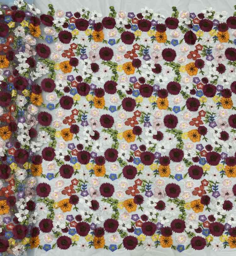 1 Yard 5 Yards Multi-Color Sequined Beaded Embroidered Lace Material Fabric TDD436