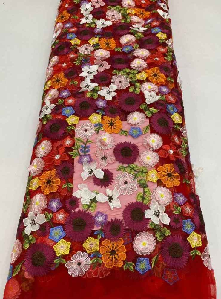 1 Yard 5 Yards Multi-Color Sequined Beaded Embroidered Lace Material Fabric TDD436