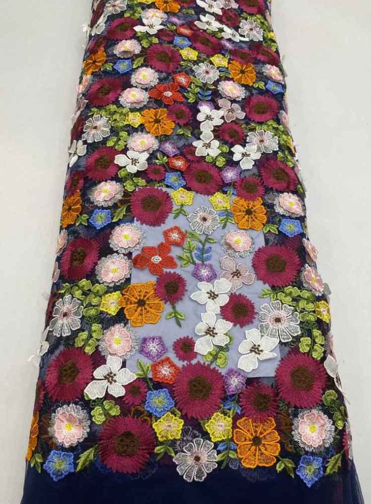 1 Yard 5 Yards Multi-Color Sequined Beaded Embroidered Lace Material Fabric TDD436