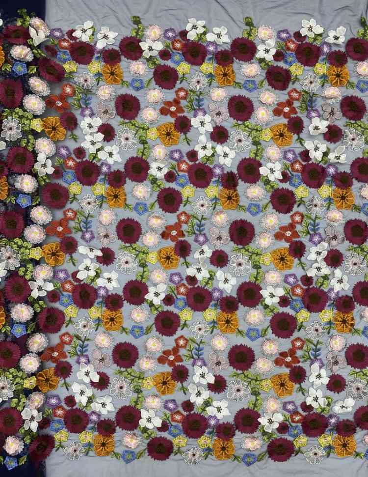 1 Yard 5 Yards Multi-Color Sequined Beaded Embroidered Lace Material Fabric TDD436