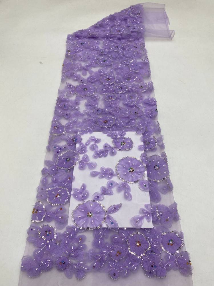 1 Yard 5 Yards Multi-Color Sequined Beaded Embroidered Lace Material Fabric TDD438