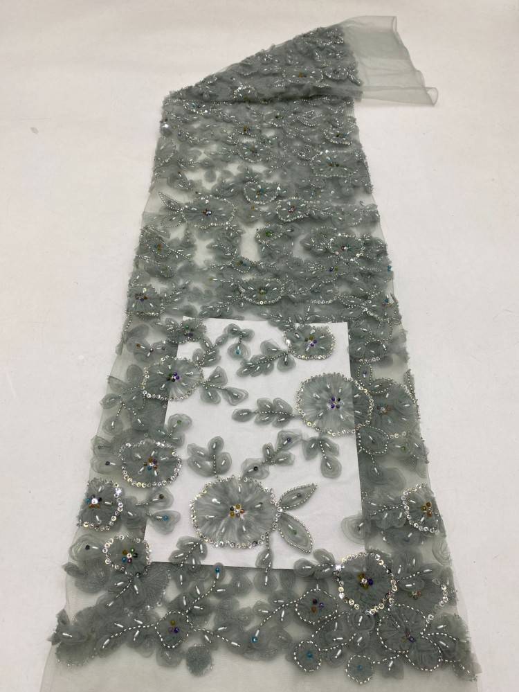 1 Yard 5 Yards Multi-Color Sequined Beaded Embroidered Lace Material Fabric TDD438