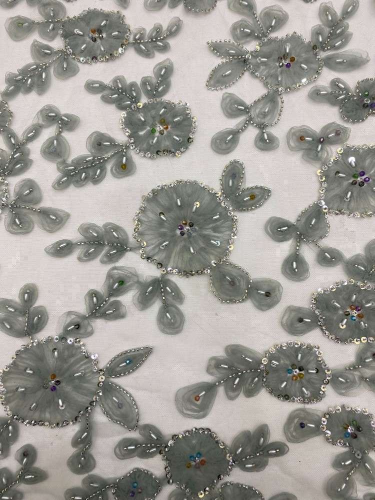 1 Yard 5 Yards Multi-Color Sequined Beaded Embroidered Lace Material Fabric TDD438