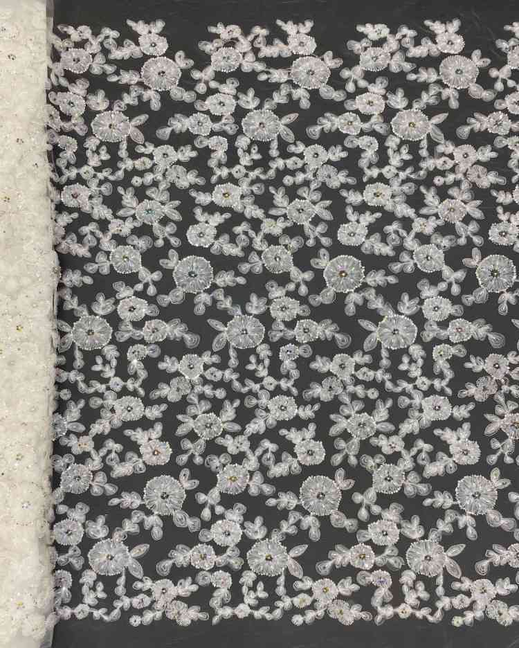 1 Yard 5 Yards Multi-Color Sequined Beaded Embroidered Lace Material Fabric TDD438