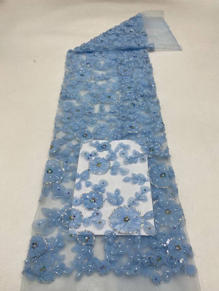 1 Yard 5 Yards Multi-Color Sequined Beaded Embroidered Lace Material Fabric TDD438
