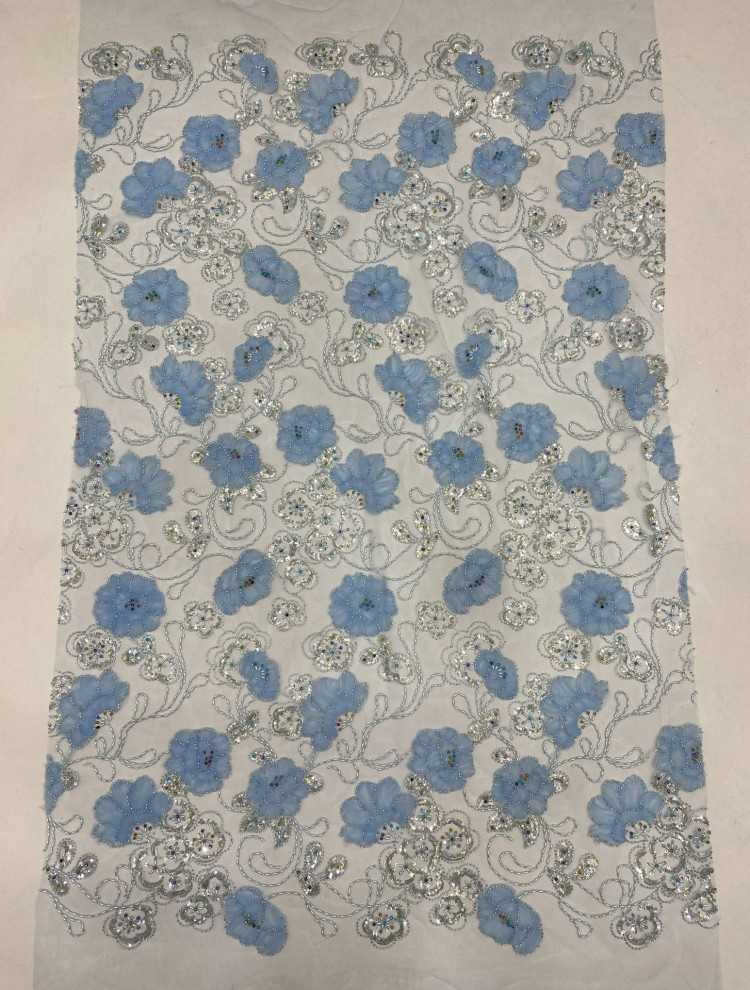 1 Yard 5 Yards Multi-Color Sequined Beaded Embroidered Lace Material Fabric TDD439
