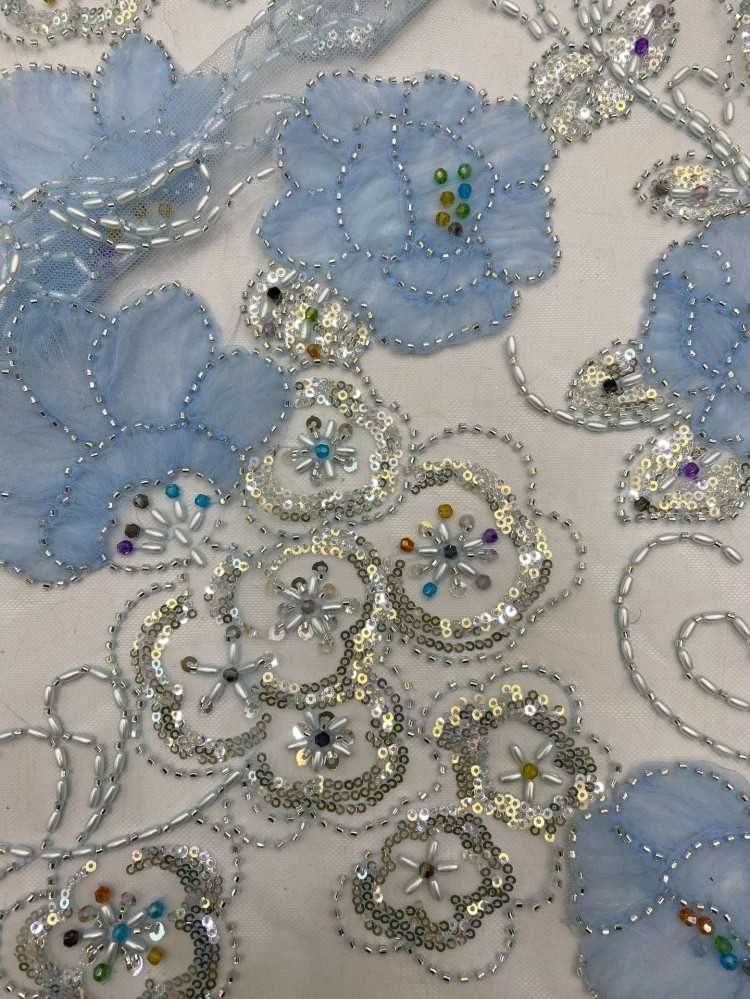 1 Yard 5 Yards Multi-Color Sequined Beaded Embroidered Lace Material Fabric TDD439