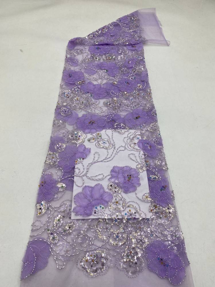 1 Yard 5 Yards Multi-Color Sequined Beaded Embroidered Lace Material Fabric TDD439