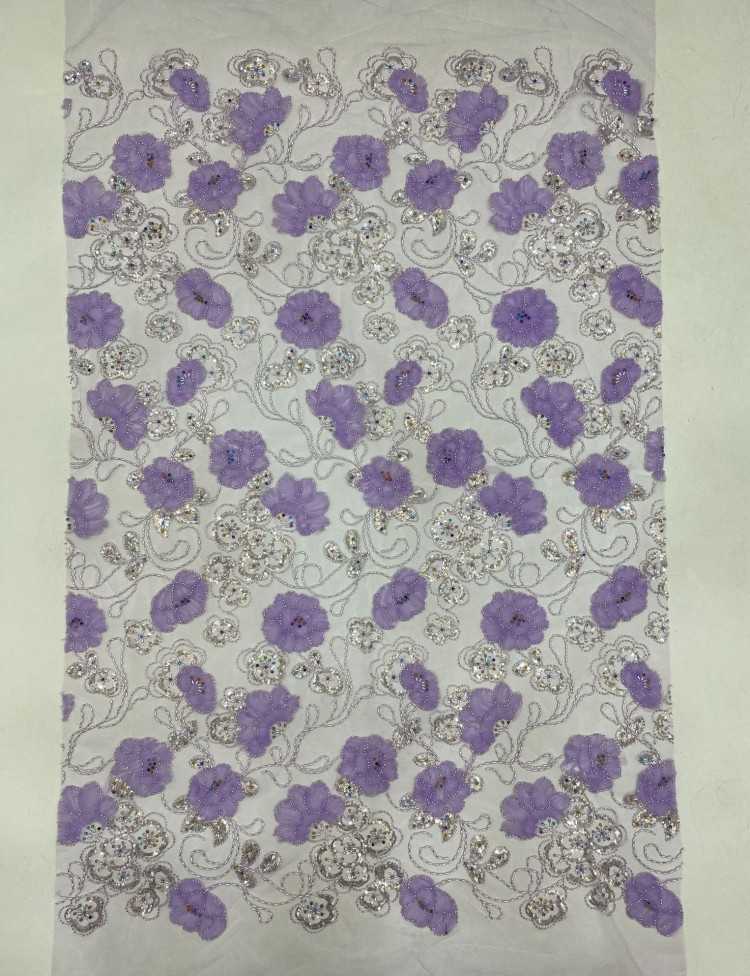 1 Yard 5 Yards Multi-Color Sequined Beaded Embroidered Lace Material Fabric TDD439