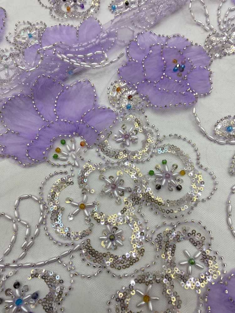 1 Yard 5 Yards Multi-Color Sequined Beaded Embroidered Lace Material Fabric TDD439