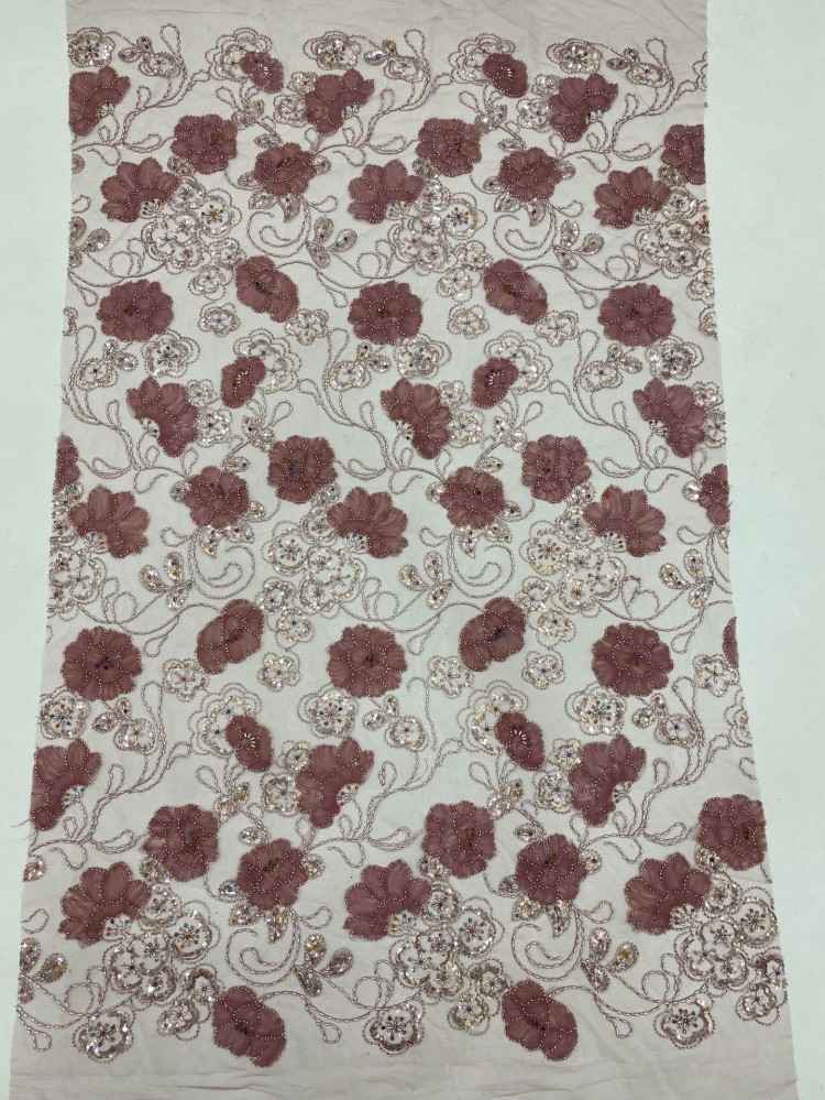 1 Yard 5 Yards Multi-Color Sequined Beaded Embroidered Lace Material Fabric TDD439