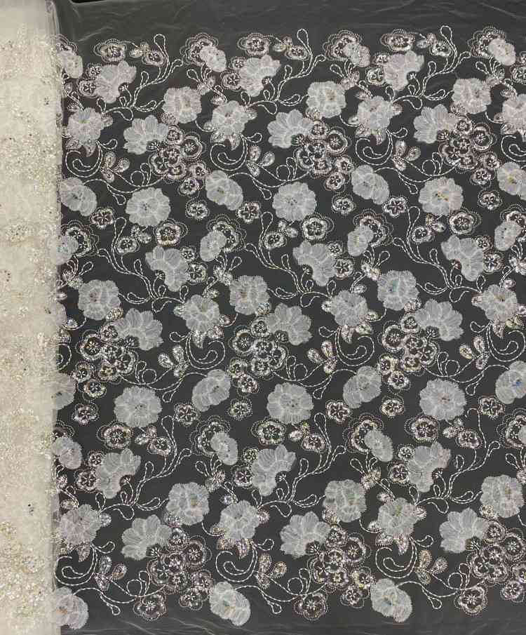 1 Yard 5 Yards Multi-Color Sequined Beaded Embroidered Lace Material Fabric TDD439