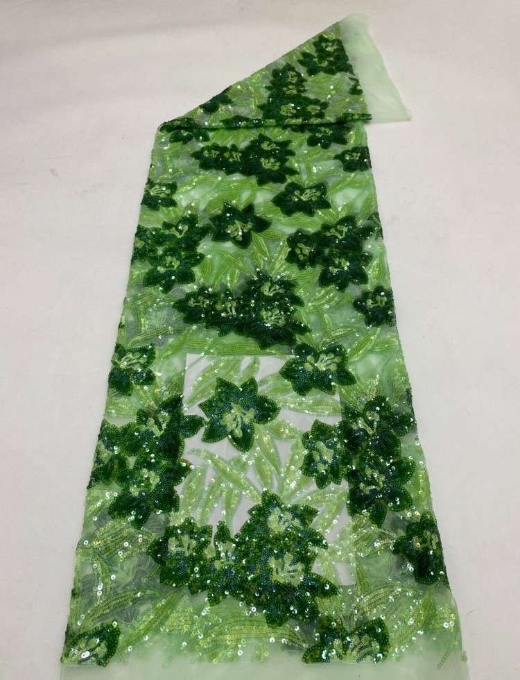 1 Yard 5 Yards Multi-Color Sequined Beaded Embroidered Lace Material Fabric TDD440