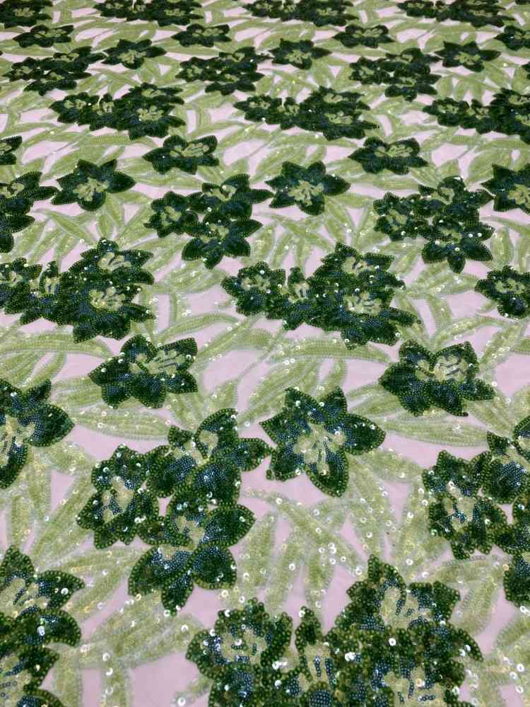 1 Yard 5 Yards Multi-Color Sequined Beaded Embroidered Lace Material Fabric TDD440