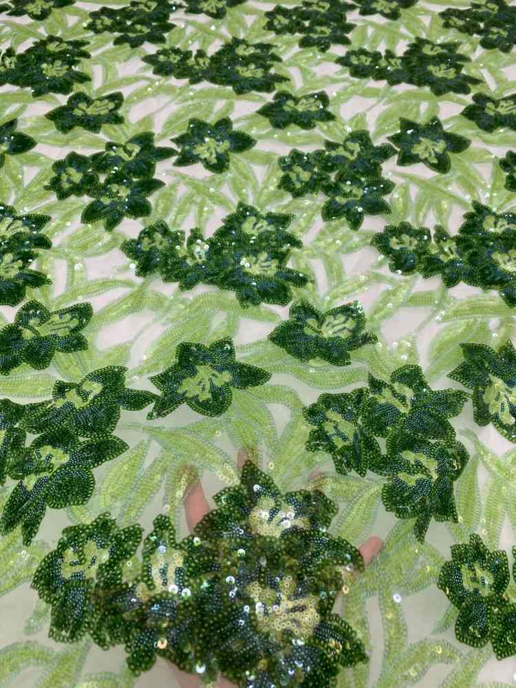 1 Yard 5 Yards Multi-Color Sequined Beaded Embroidered Lace Material Fabric TDD440