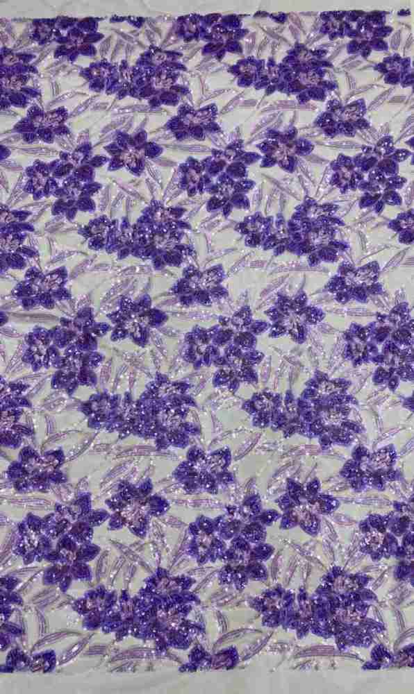 1 Yard 5 Yards Multi-Color Sequined Beaded Embroidered Lace Material Fabric TDD440