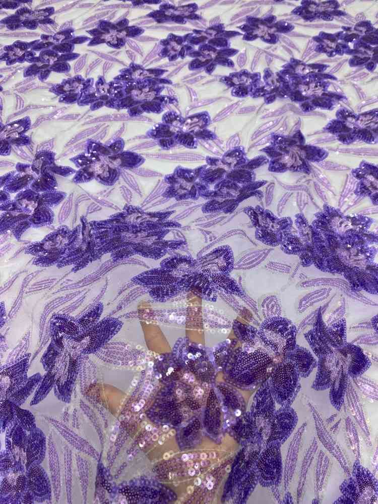 1 Yard 5 Yards Multi-Color Sequined Beaded Embroidered Lace Material Fabric TDD440