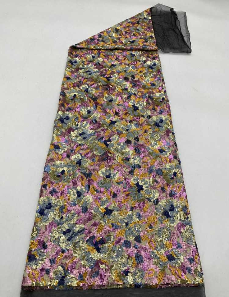 1 Yard 5 Yards Multi-Color Sequined Beaded Embroidered Lace Material Fabric TDD441