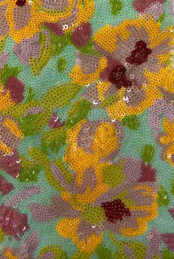 1 Yard 5 Yards Multi-Color Sequined Beaded Embroidered Lace Material Fabric TDD441