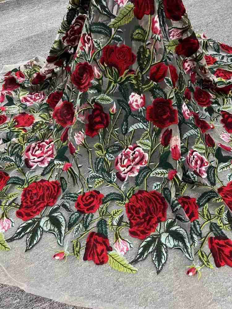 1 Yard 5 Yards Multi-Color Sequined Beaded Embroidered Lace Material Fabric TDD444