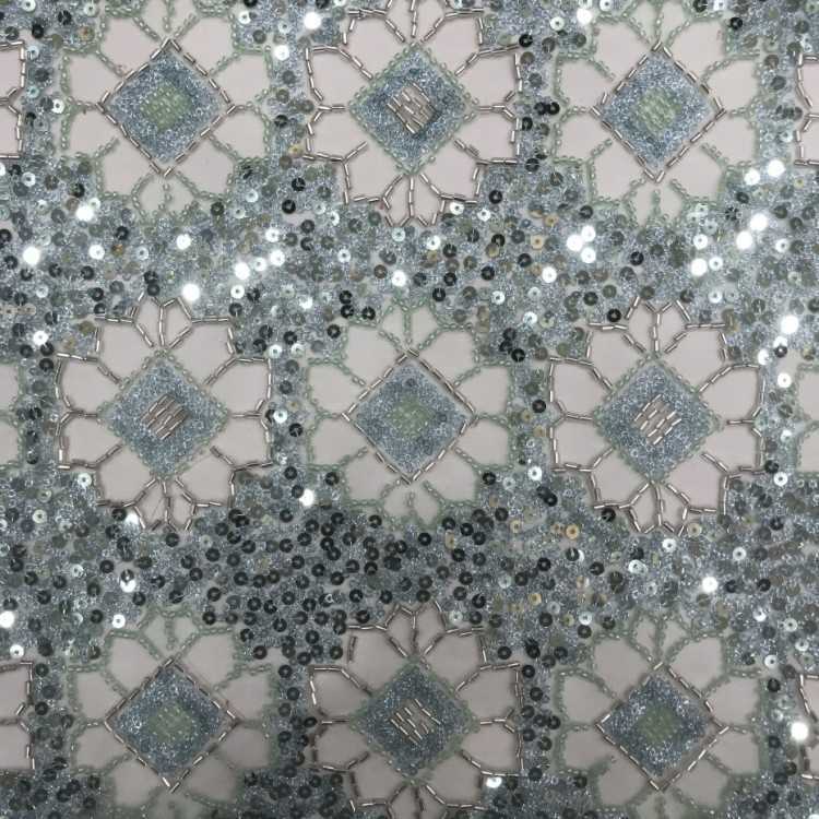 1 Yard 5 Yards Multi-Color Sequined Beaded Embroidered Lace Material Fabric TDD445
