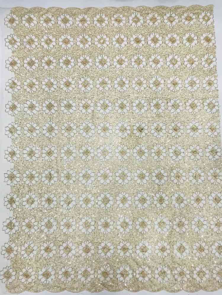 1 Yard 5 Yards Multi-Color Sequined Beaded Embroidered Lace Material Fabric TDD445