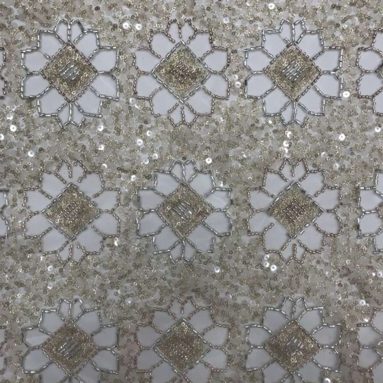1 Yard 5 Yards Multi-Color Sequined Beaded Embroidered Lace Material Fabric TDD445