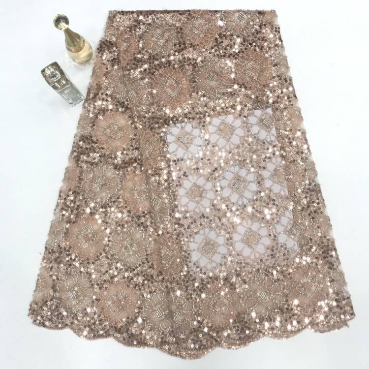 1 Yard 5 Yards Multi-Color Sequined Beaded Embroidered Lace Material Fabric TDD445