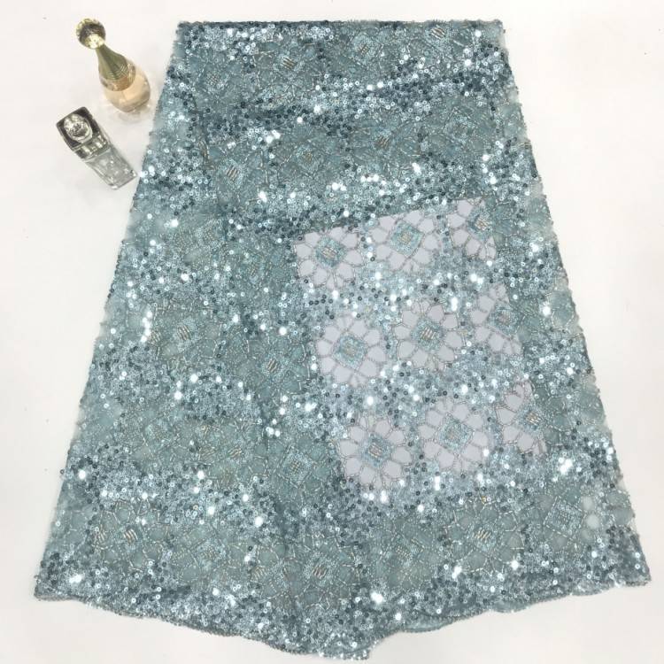 1 Yard 5 Yards Multi-Color Sequined Beaded Embroidered Lace Material Fabric TDD445
