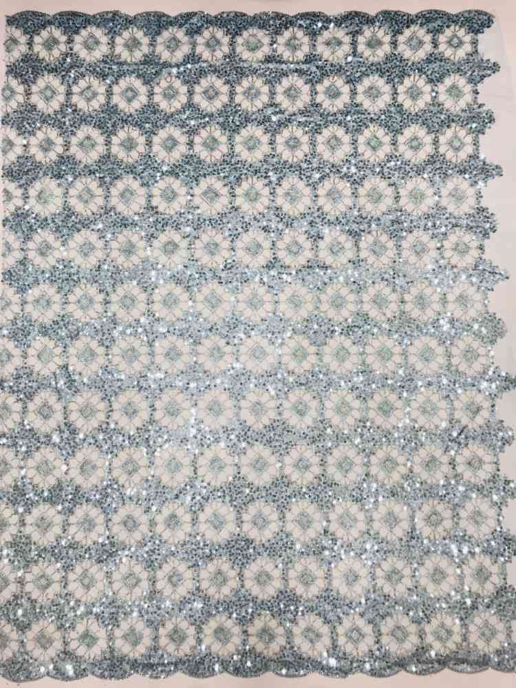 1 Yard 5 Yards Multi-Color Sequined Beaded Embroidered Lace Material Fabric TDD445