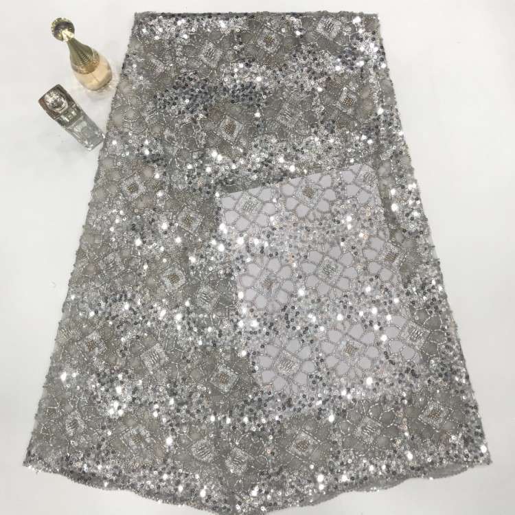 1 Yard 5 Yards Multi-Color Sequined Beaded Embroidered Lace Material Fabric TDD445