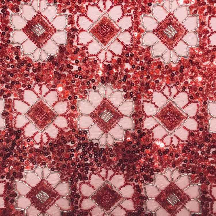 1 Yard 5 Yards Multi-Color Sequined Beaded Embroidered Lace Material Fabric TDD445