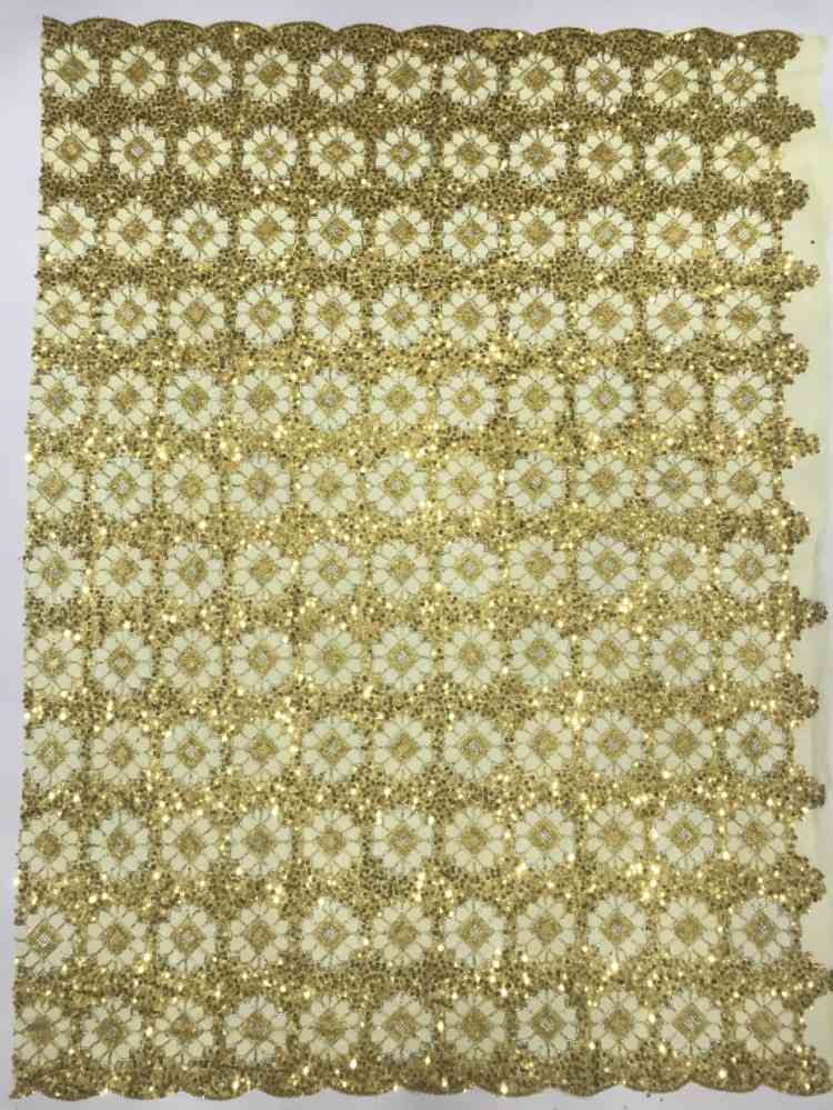 1 Yard 5 Yards Multi-Color Sequined Beaded Embroidered Lace Material Fabric TDD445