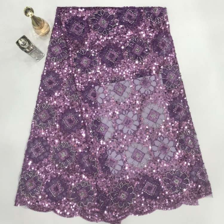 1 Yard 5 Yards Multi-Color Sequined Beaded Embroidered Lace Material Fabric TDD445