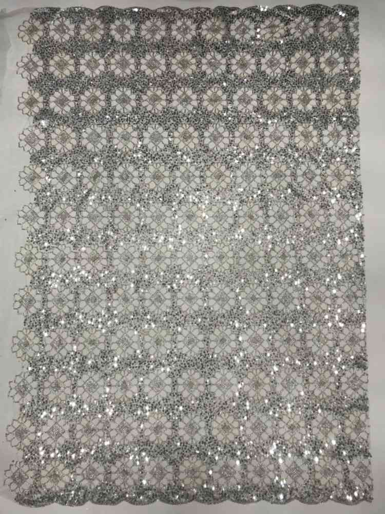1 Yard 5 Yards Multi-Color Sequined Beaded Embroidered Lace Material Fabric TDD445