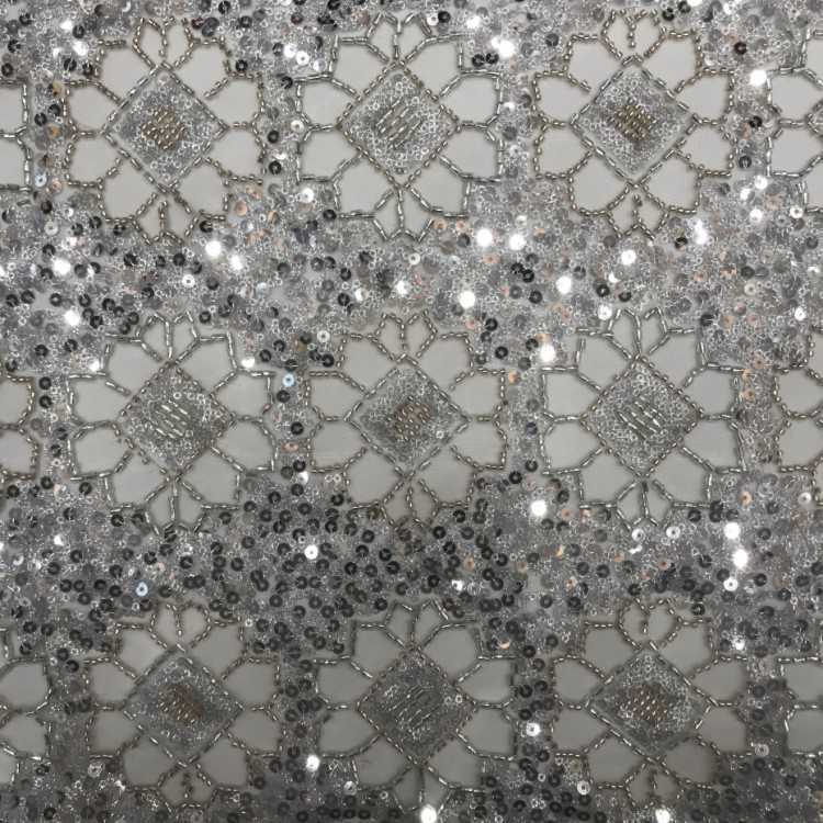 1 Yard 5 Yards Multi-Color Sequined Beaded Embroidered Lace Material Fabric TDD445