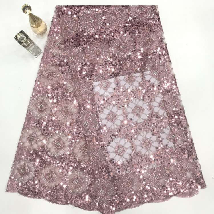 1 Yard 5 Yards Multi-Color Sequined Beaded Embroidered Lace Material Fabric TDD445