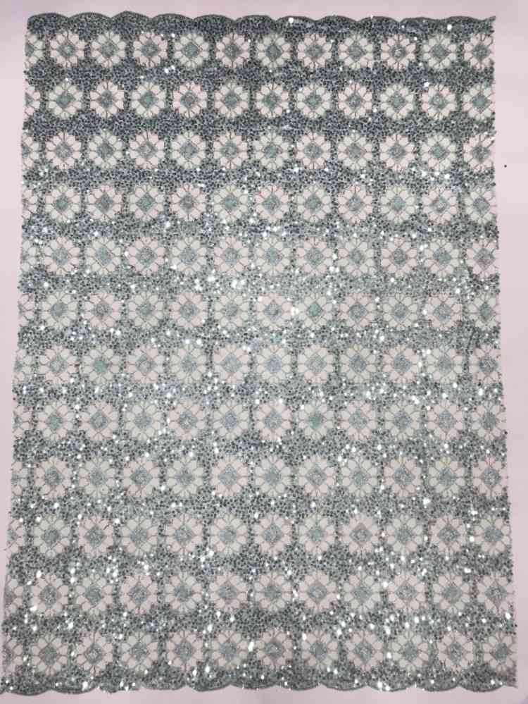 1 Yard 5 Yards Multi-Color Sequined Beaded Embroidered Lace Material Fabric TDD445