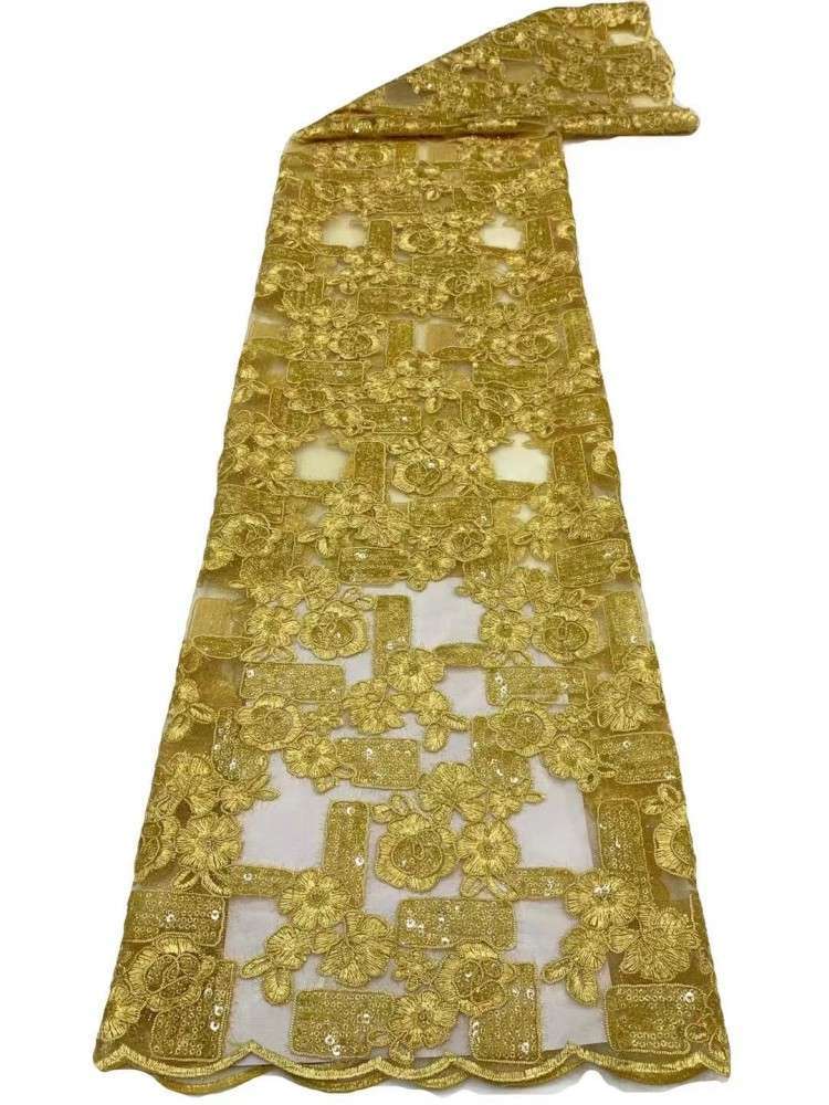 1 Yard 5 Yards Multi-Color Sequined Beaded Embroidered Lace Material Fabric TDD446