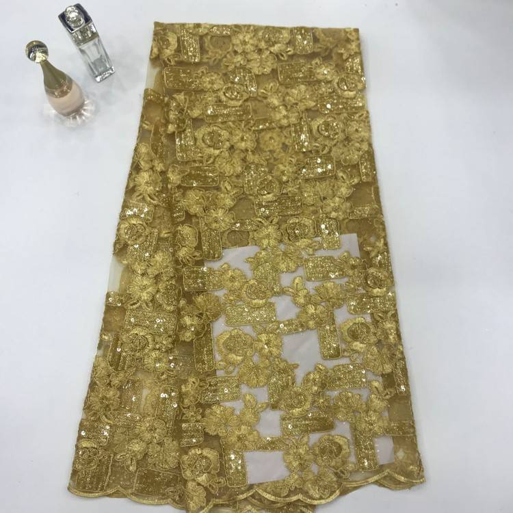 1 Yard 5 Yards Multi-Color Sequined Beaded Embroidered Lace Material Fabric TDD446