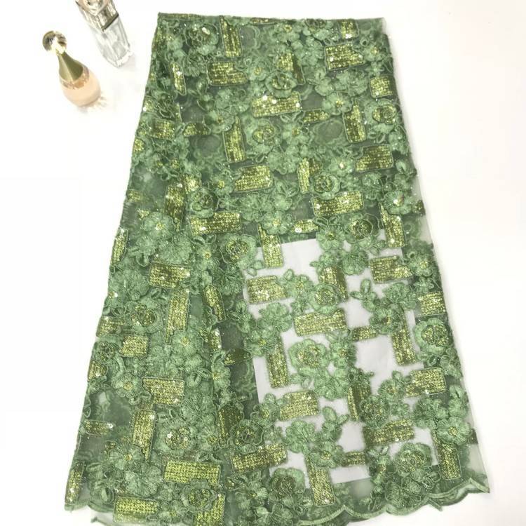 1 Yard 5 Yards Multi-Color Sequined Beaded Embroidered Lace Material Fabric TDD446