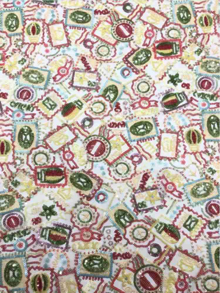 1 Yard 5 Yards Multi-Color Sequined Beaded Embroidered Lace Material Fabric TDD448