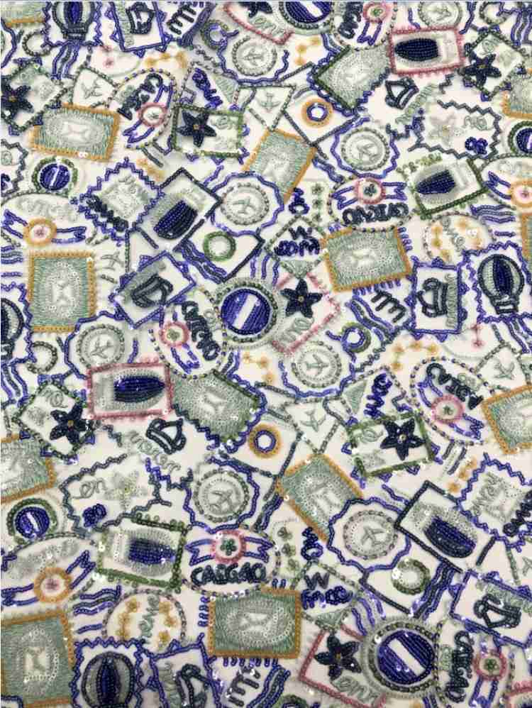 1 Yard 5 Yards Multi-Color Sequined Beaded Embroidered Lace Material Fabric TDD448